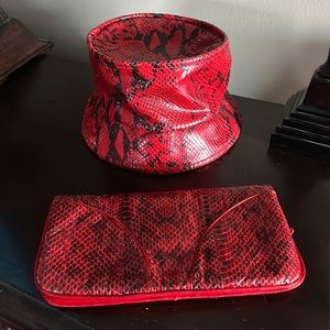 Beautiful snakeskin Bucket Hat & Clutch